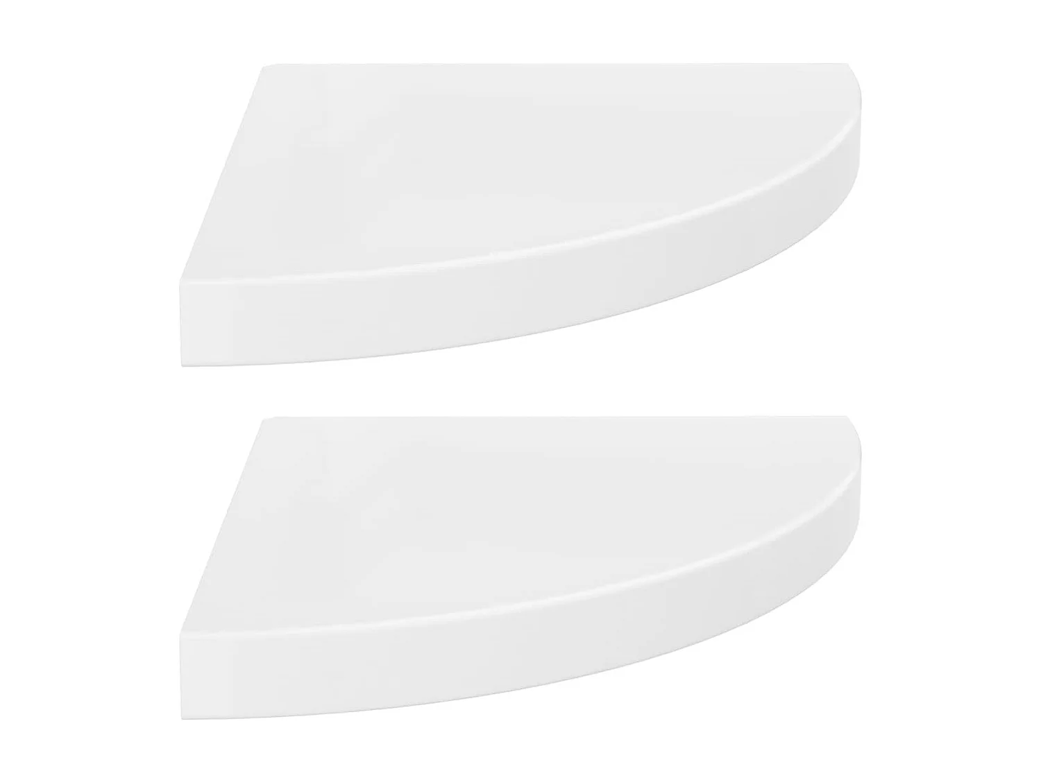 Étagères d'angle flottantes 2pcs Blanc brillant 35x35x3,8 MDF