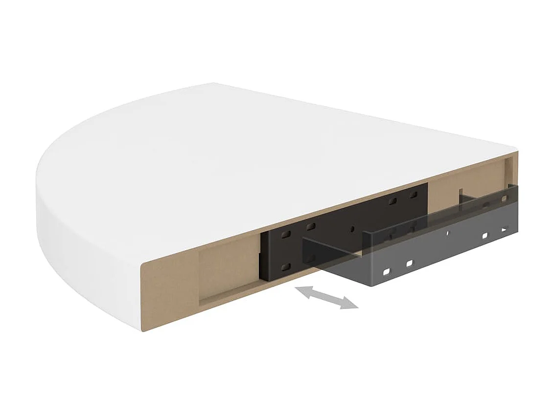 Étagères d'angle flottantes 2pcs Blanc brillant 35x35x3,8 MDF