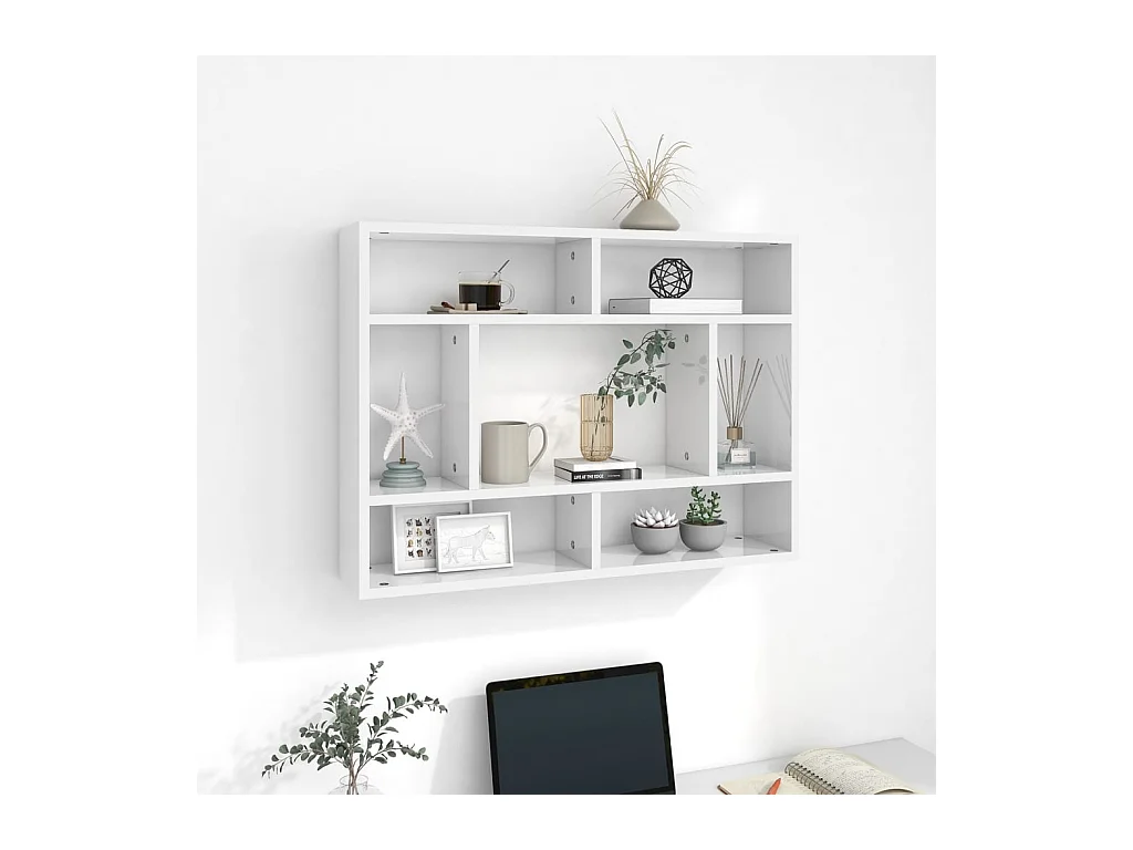 Étagère murale Blanc brillant 75x16x55