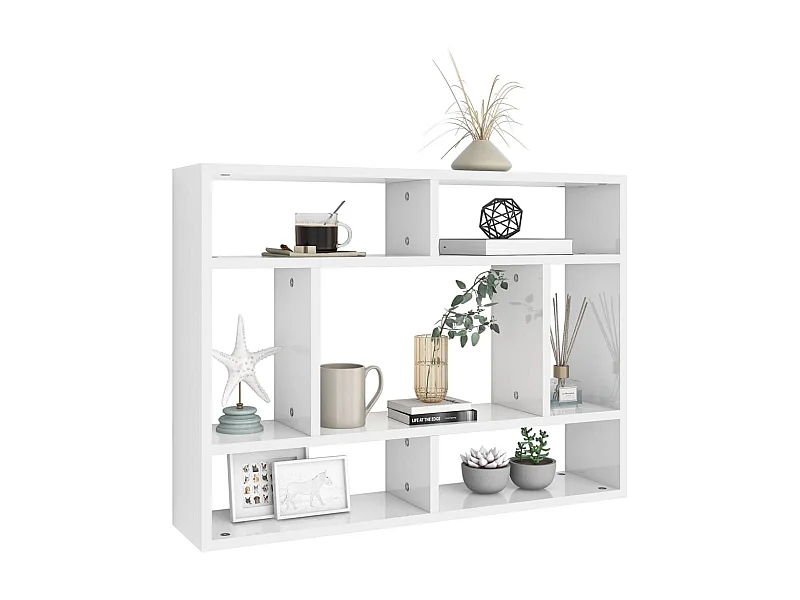 Étagère murale Blanc brillant 75x16x55