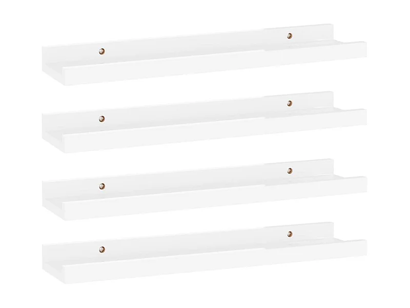 Étagères murales 4 pcs Blanc brillant 40x9x3