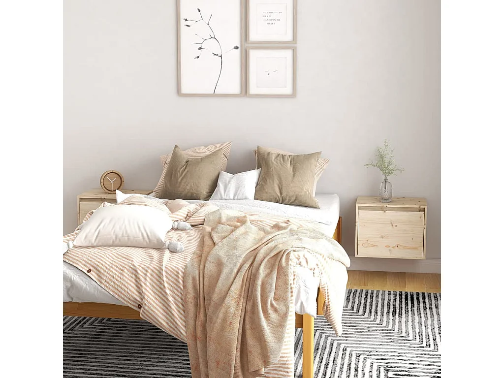 Armoires murales 2 pcs 45x30x35 Bois de pin massif