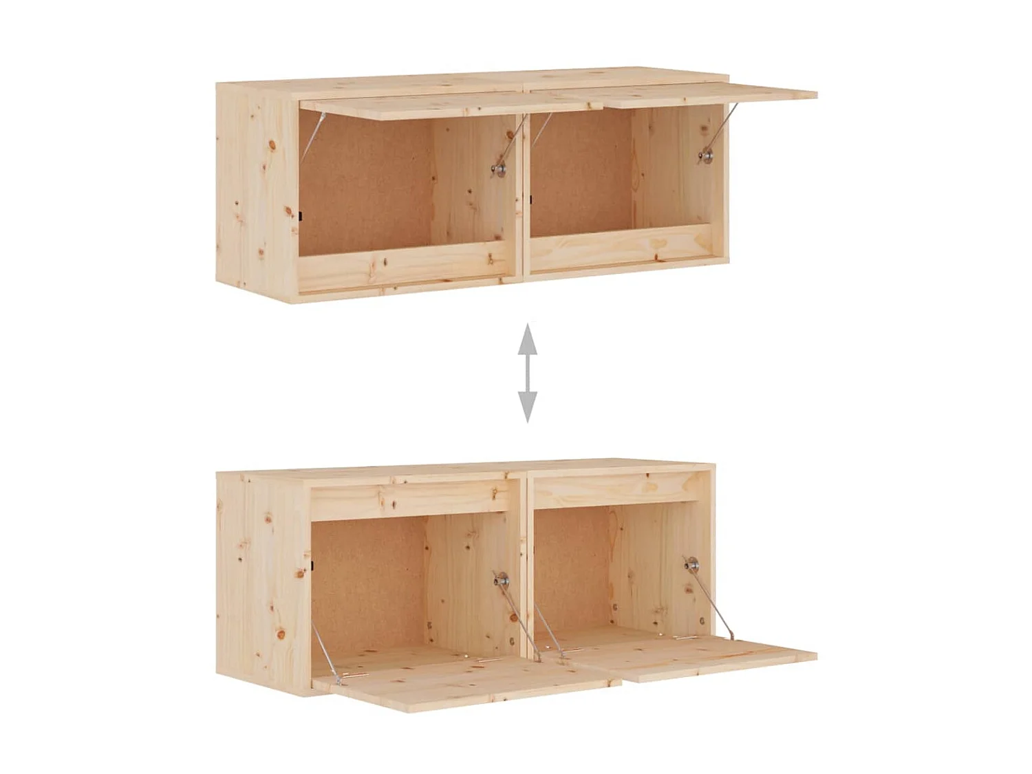 Armoires murales 2 pcs 45x30x35 Bois de pin massif