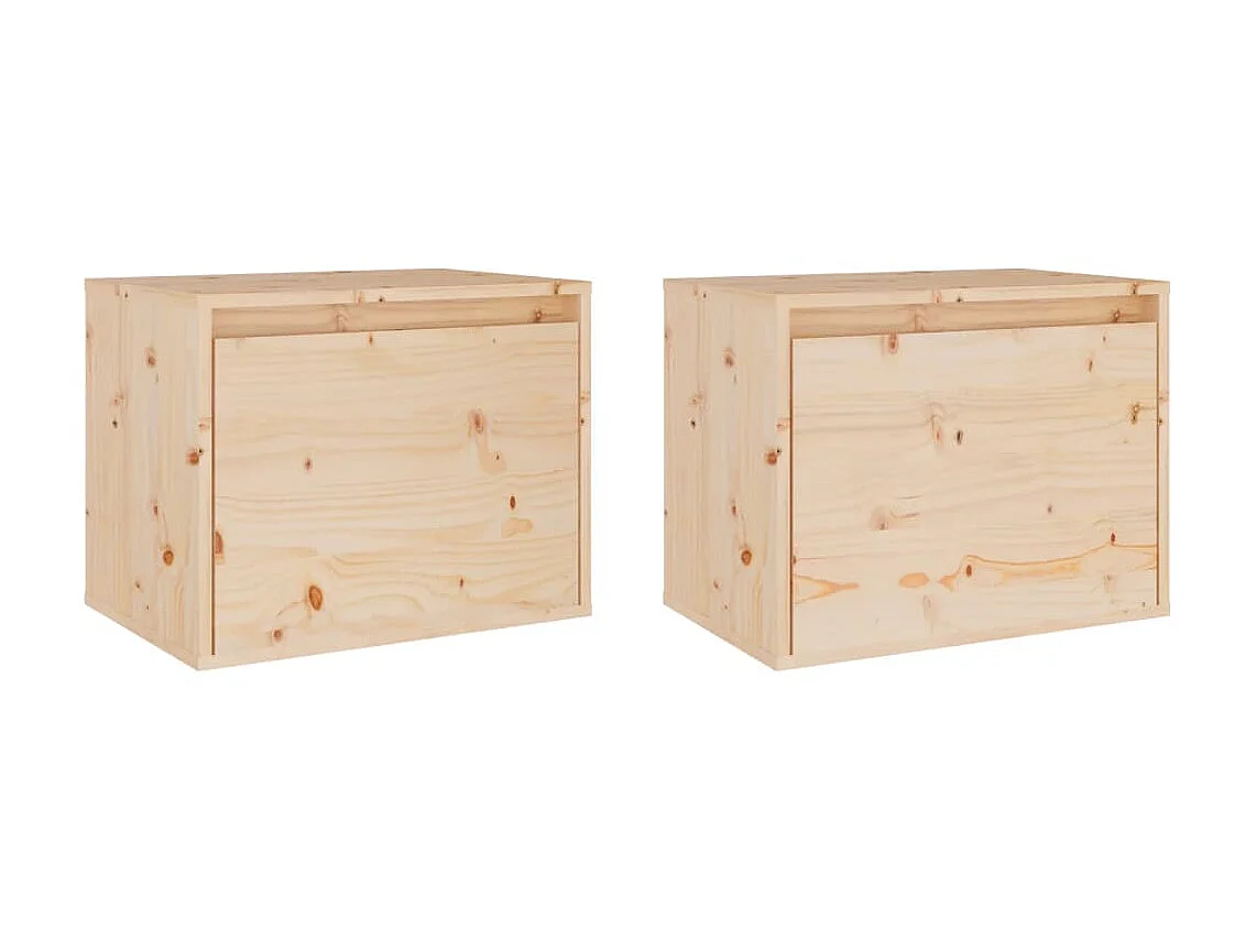 Armoires murales 2 pcs 45x30x35 Bois de pin massif