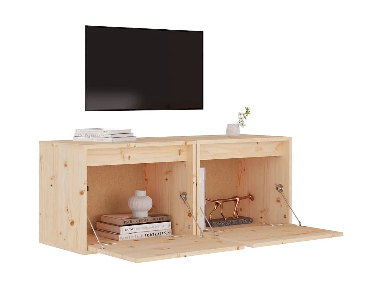 Armoires murales 2 pcs 45x30x35 Bois de pin massif