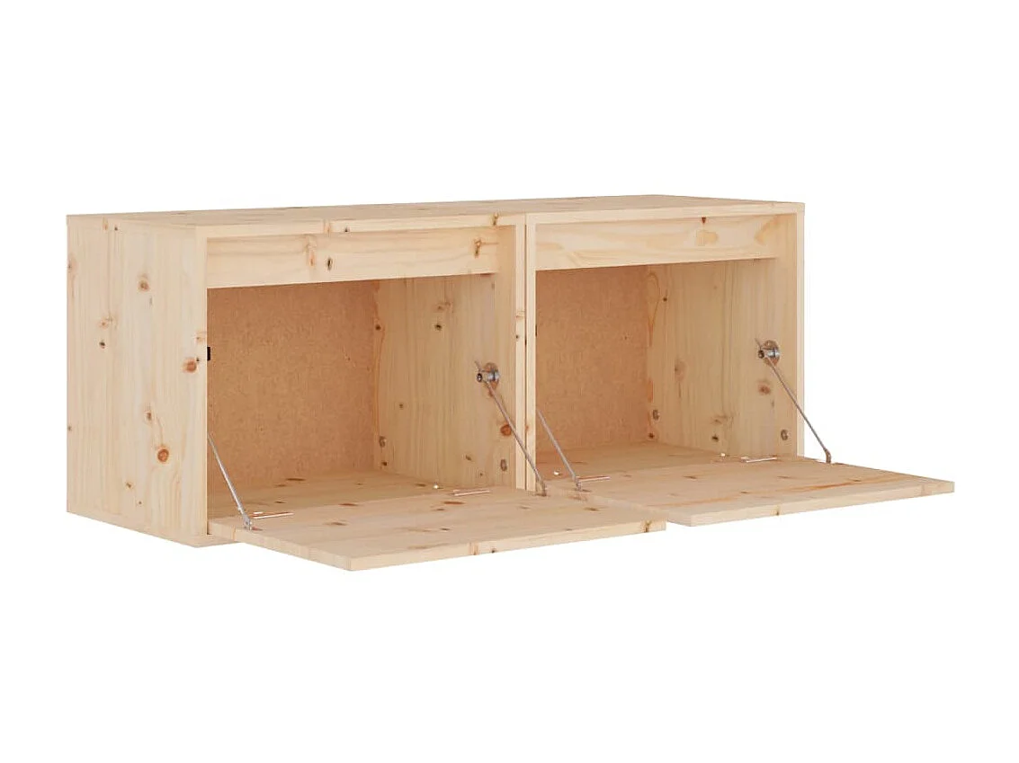 Armoires murales 2 pcs 45x30x35 Bois de pin massif
