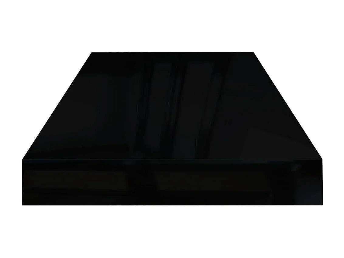 Étagère murale flottante Noir brillant 60x23,5x3,8 MDF