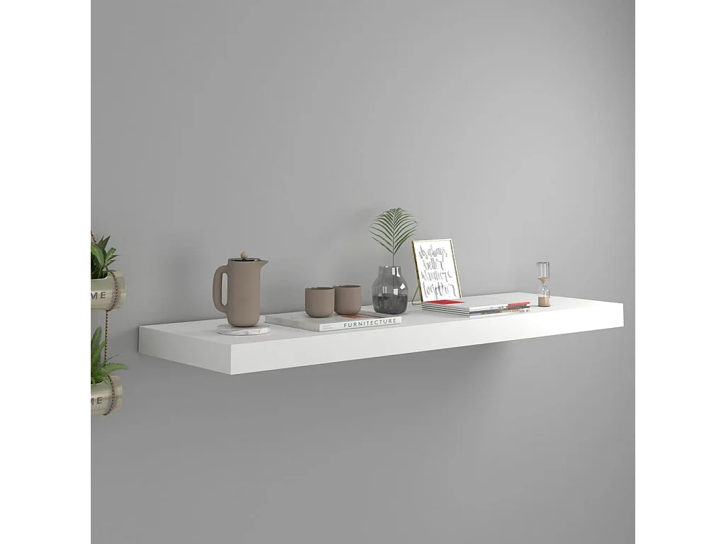 Étagère murale flottante Blanc 80x23,5x3,8 MDF