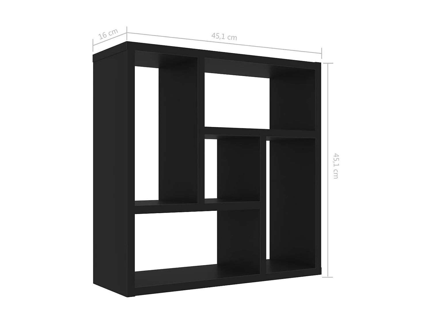 Étagère murale Noir 45,1x16x45,1