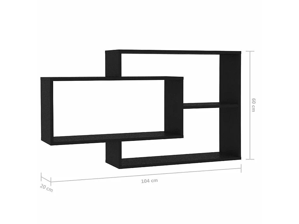 Étagères murales Noir 104x20x60