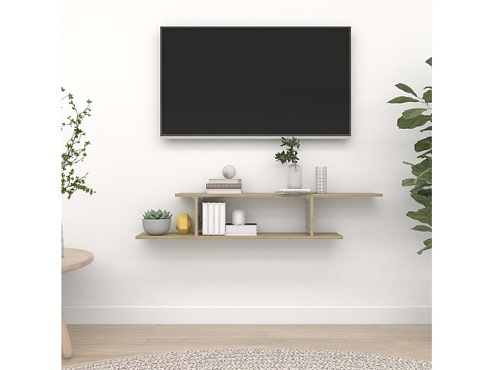 étagère TV Murale Noir 125x18x23 Cm Aggloméré - Leroy Merlin