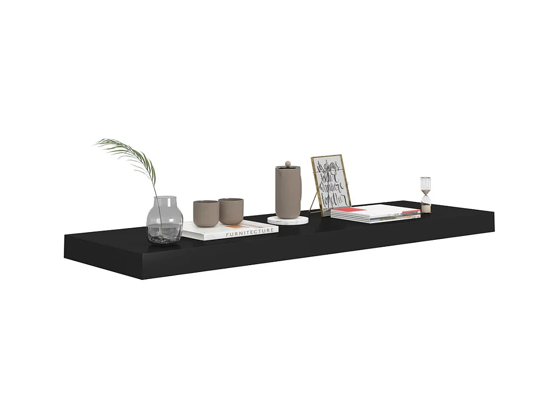 Étagère murale flottante Noir 80x23,5x3,8 MDF
