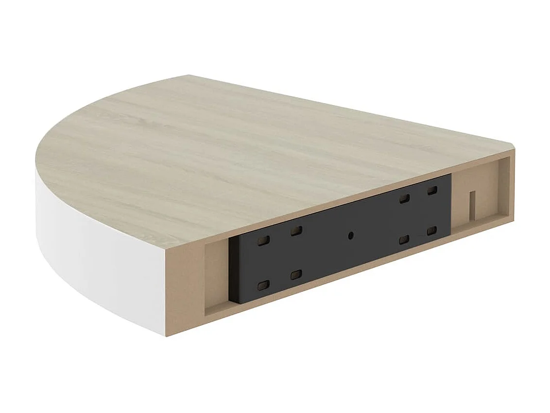 Étagère d'angle murale Chêne et blanc 25x25x3,8 MDF
