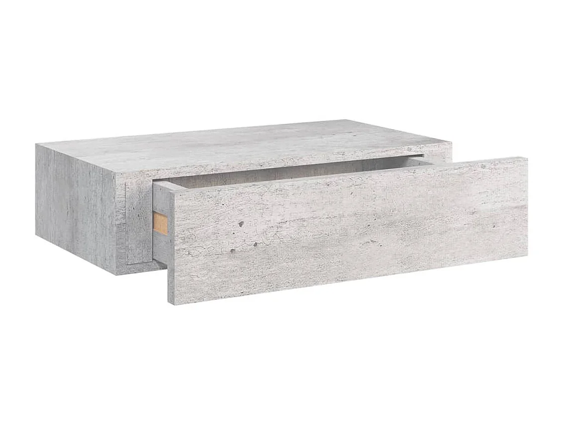 Étagères à tiroir murales 2 pcs Gris béton 40x23,5x10 MDF
