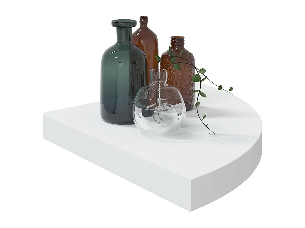 Étagère d'angle murale Chêne et blanc 35x35x3,8 MDF