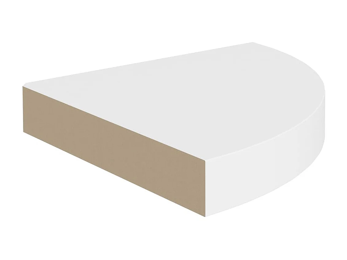 Hoekwandschap 35x35x3,8 cm MDF eikenkleurig en wit