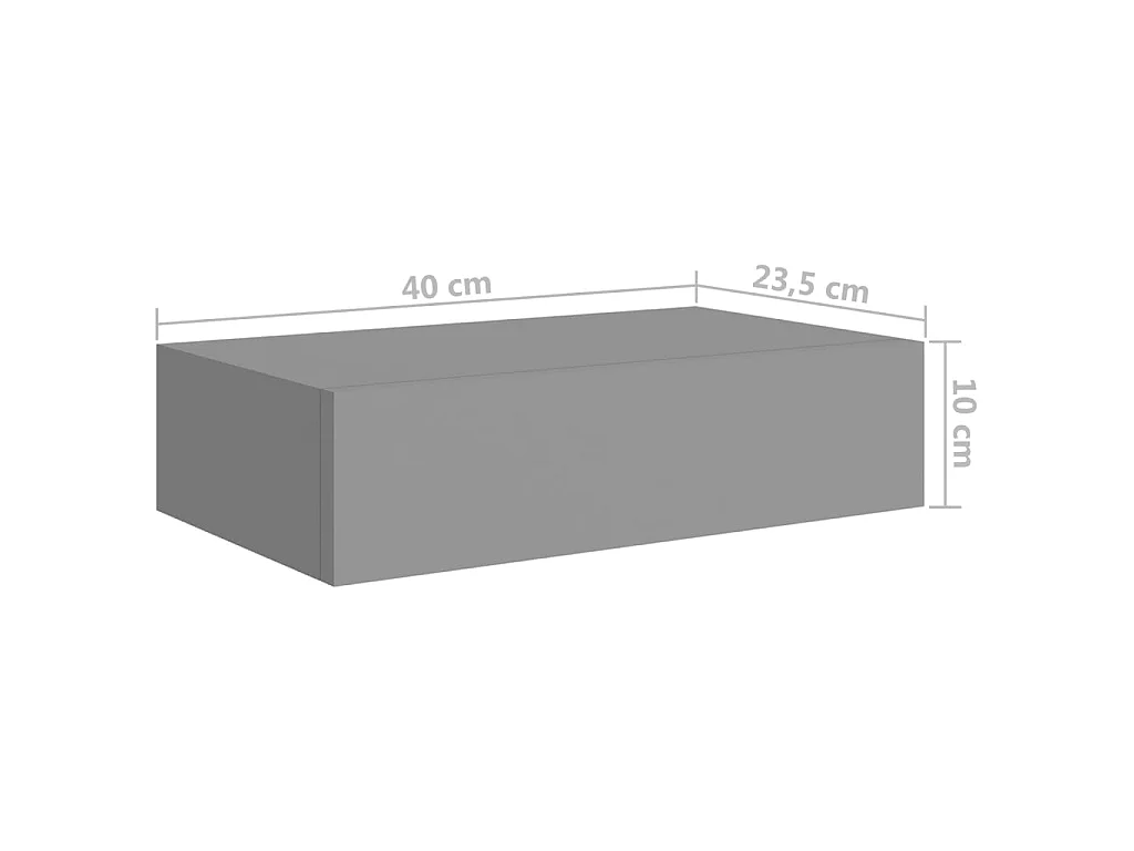 Étagères à tiroirs murales 2 pcs Gris 40x23,5x10 MDF
