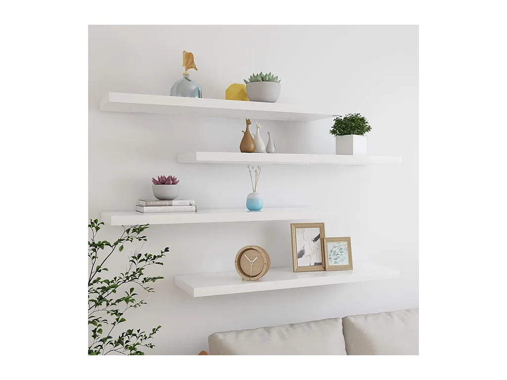 Étagères flottantes 4 pcs Chêne et blanc 100x23,5x3,8 MDF