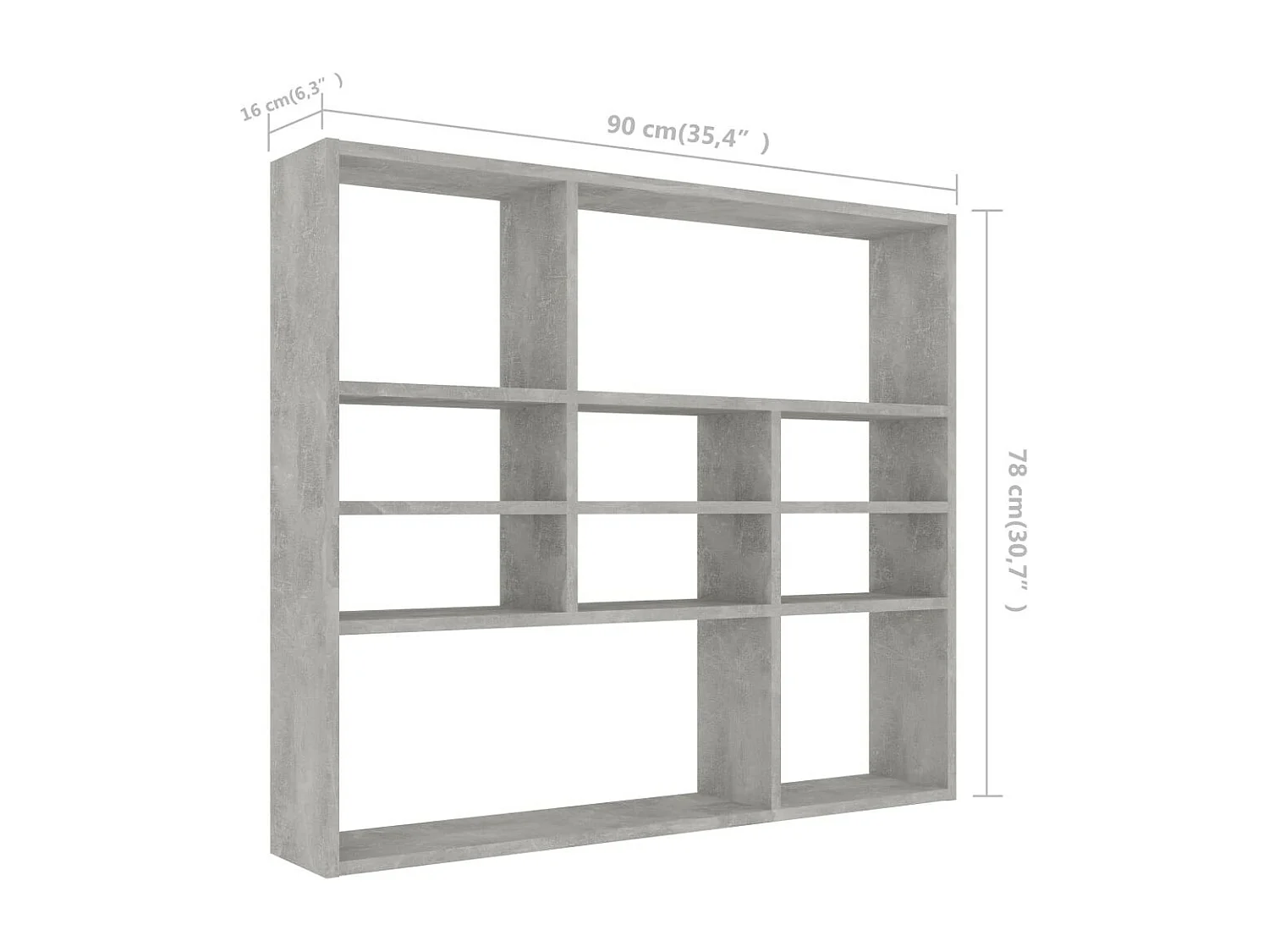 Étagère murale Gris béton 90x16x78