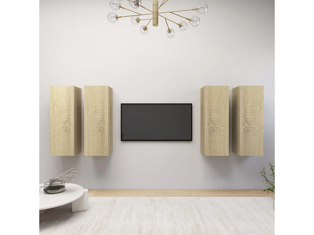 Etagère murale 4 pcs Chêne sonoma 30,5x30x90