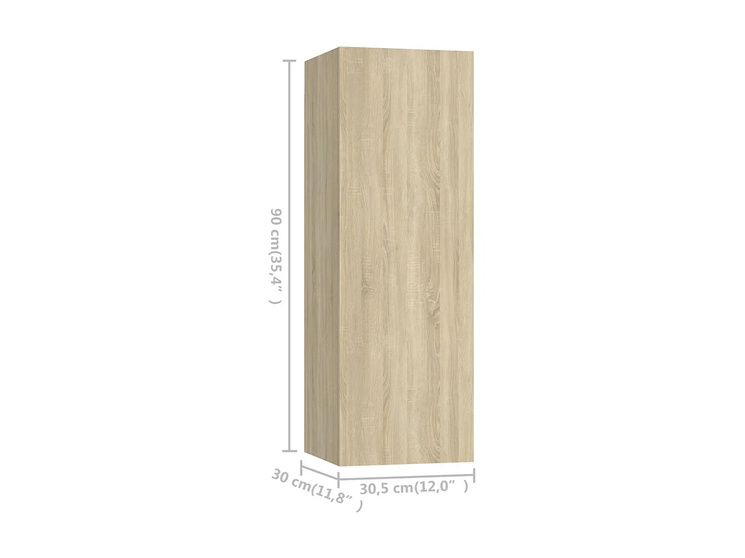 Etagère murale 4 pcs Chêne sonoma 30,5x30x90