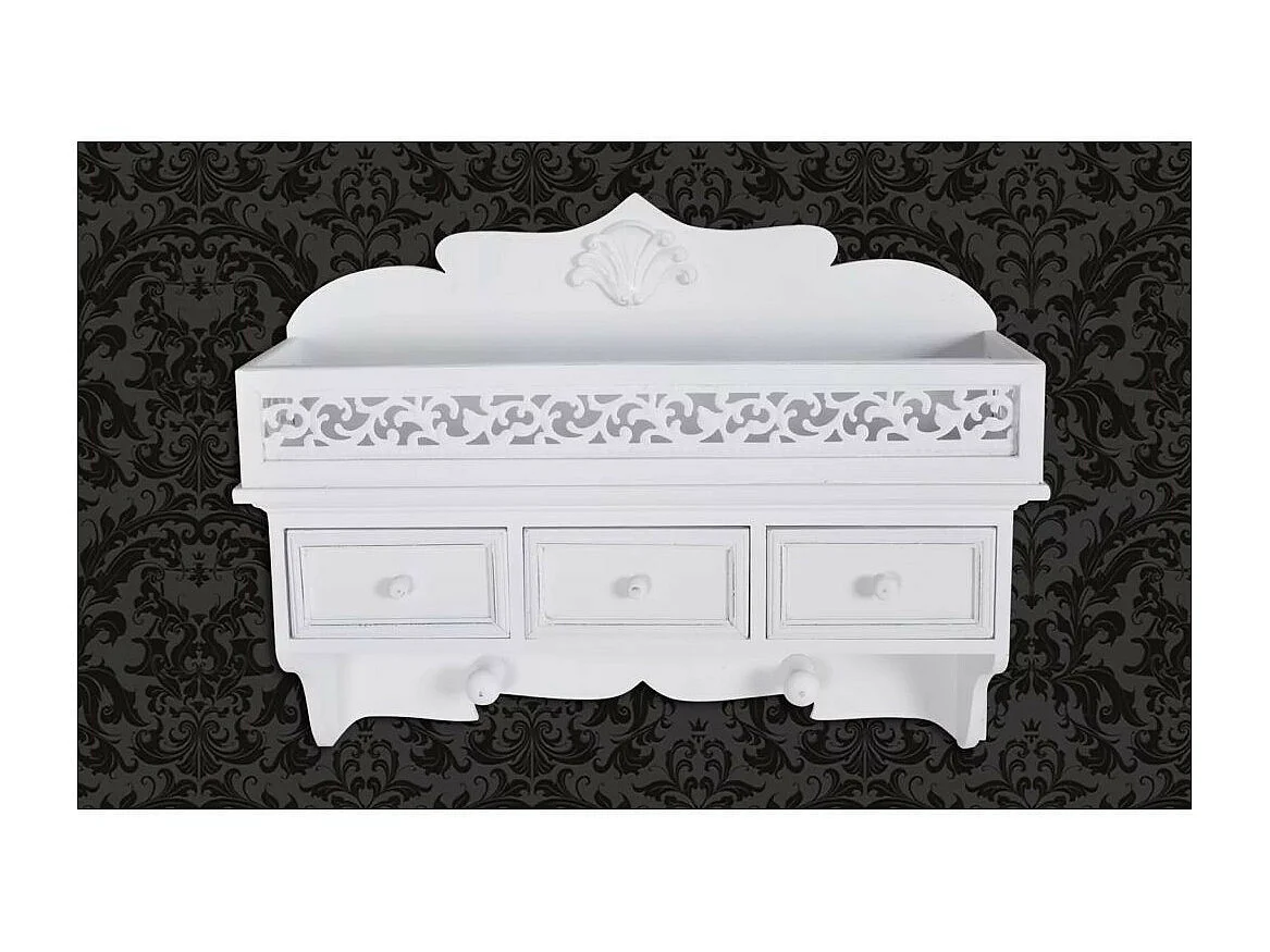 Étagère murale avec 3 tiroirs 2 crochets