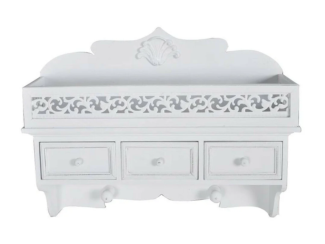 Étagère murale avec 3 tiroirs 2 crochets