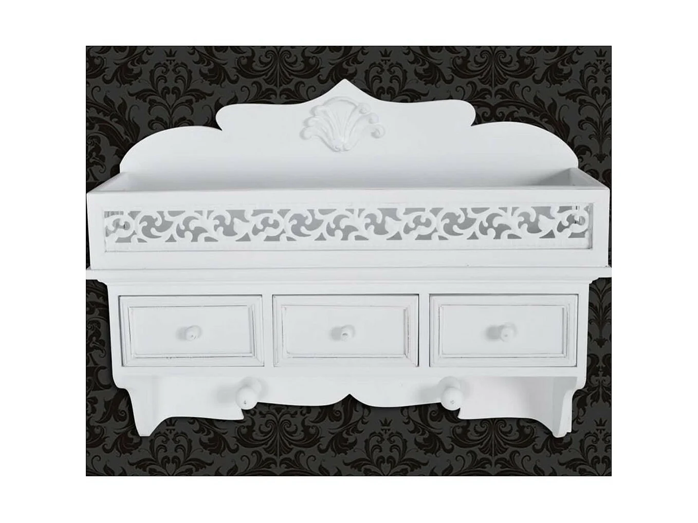 Étagère murale avec 3 tiroirs 2 crochets