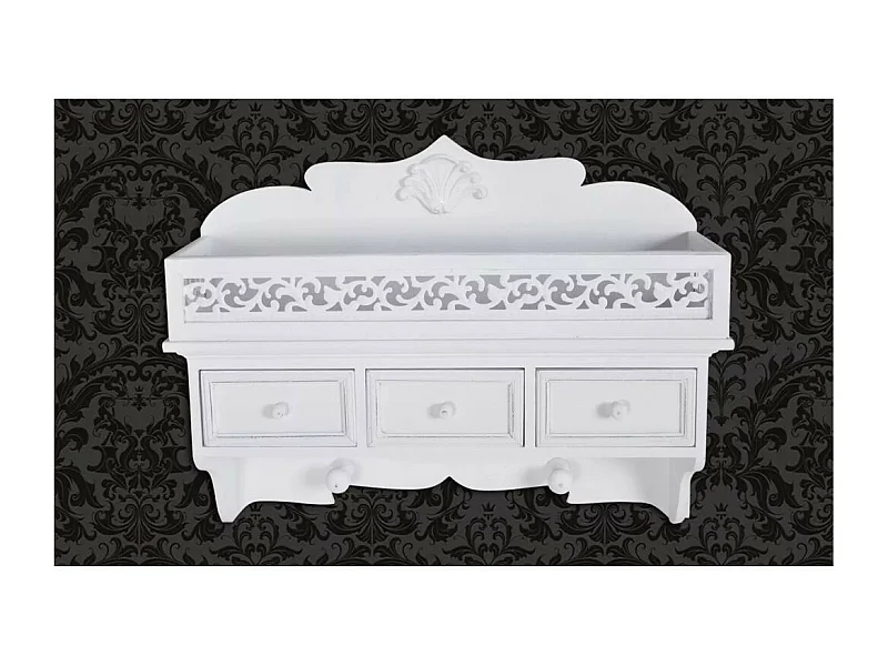 Étagère murale avec 3 tiroirs 2 crochets