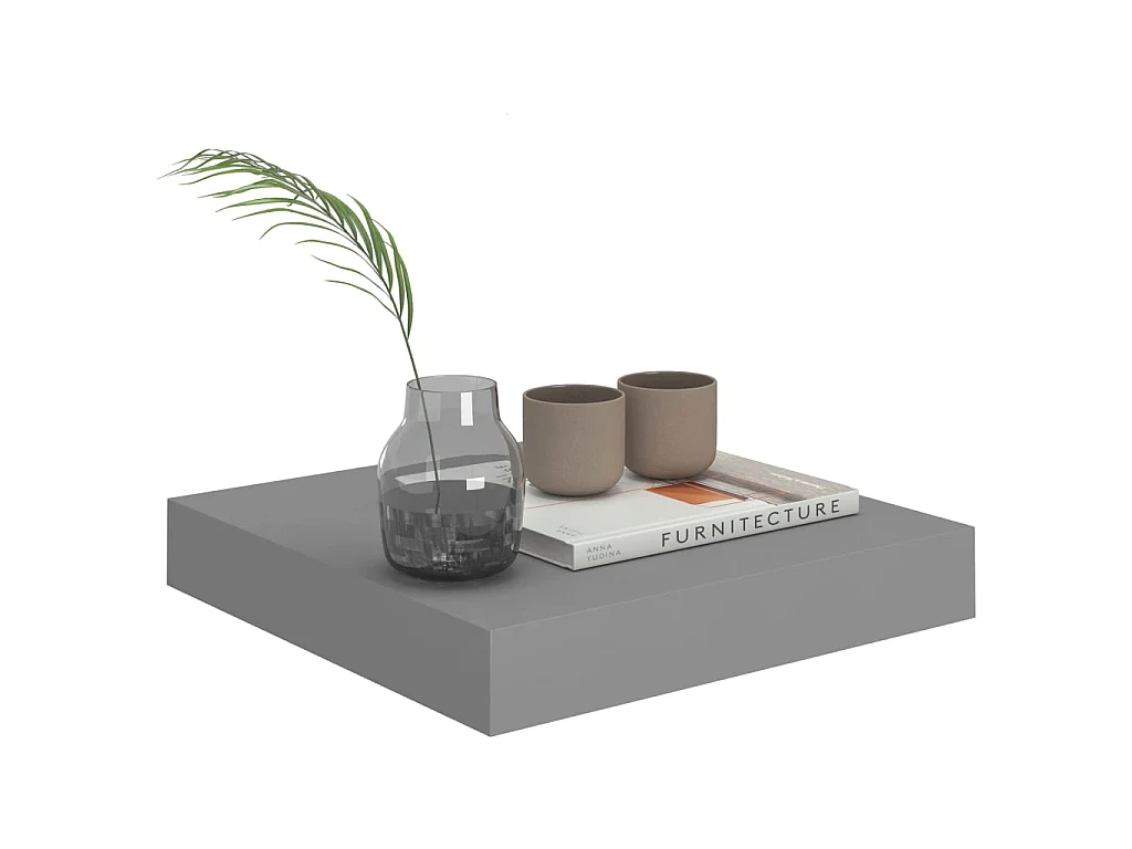 Étagères murales flottantes 2 pcs Gris 23x23,5x3,8 MDF