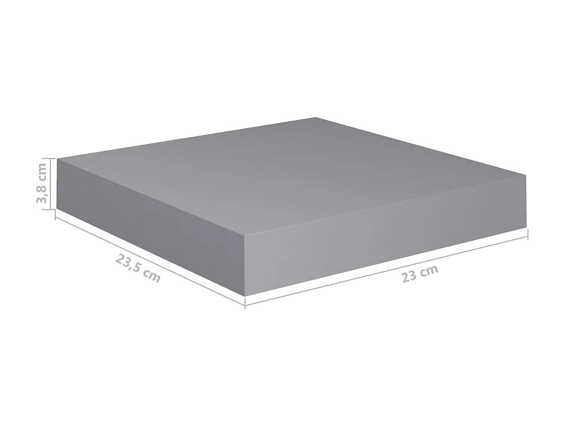 Étagères murales flottantes 2 pcs Gris 23x23,5x3,8 MDF