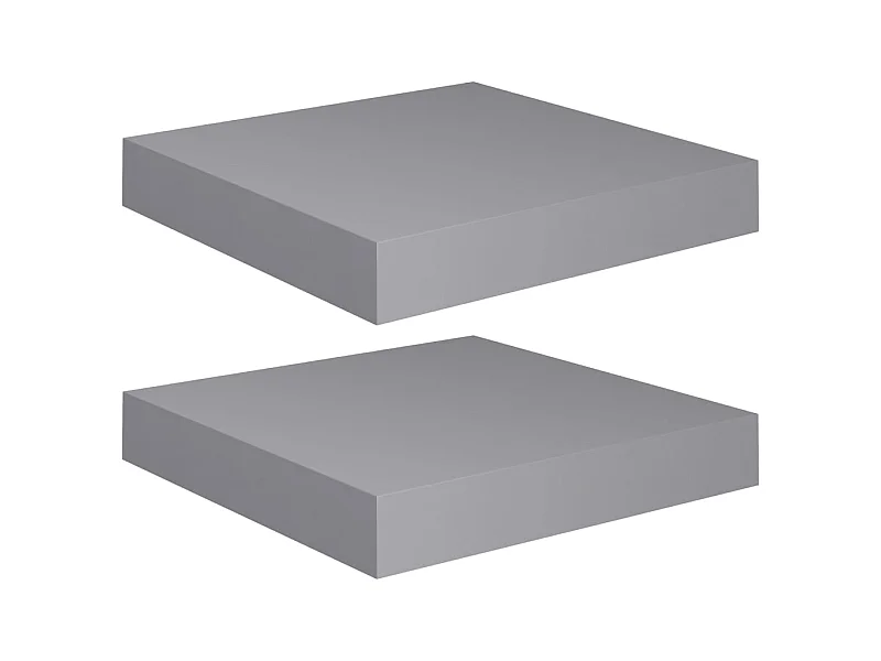 Étagères murales flottantes 2 pcs Gris 23x23,5x3,8 MDF