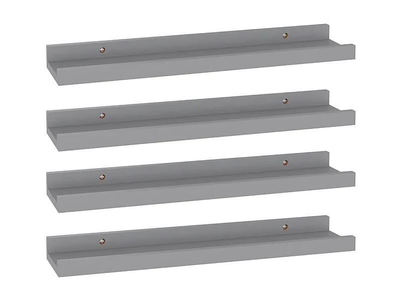 Étagères murales 4 pcs Gris 40x9x3