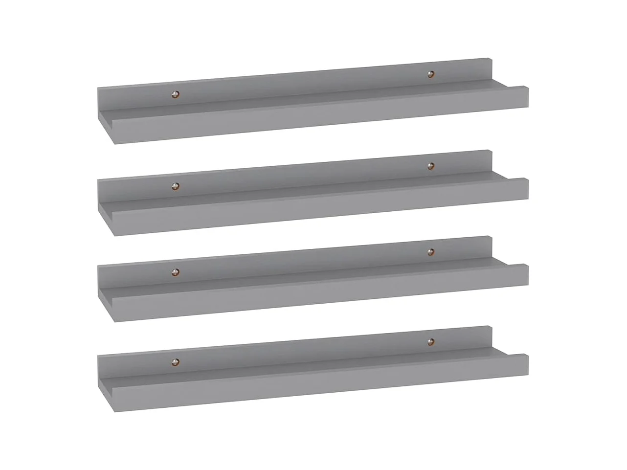Étagères murales 4 pcs Gris 40x9x3