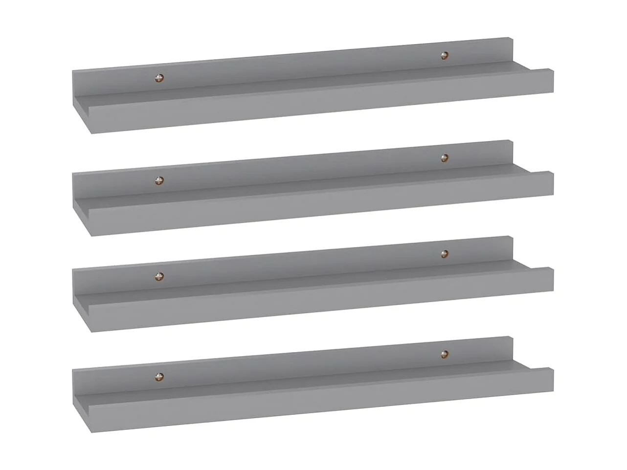 Étagères murales 4 pcs Gris 40x9x3