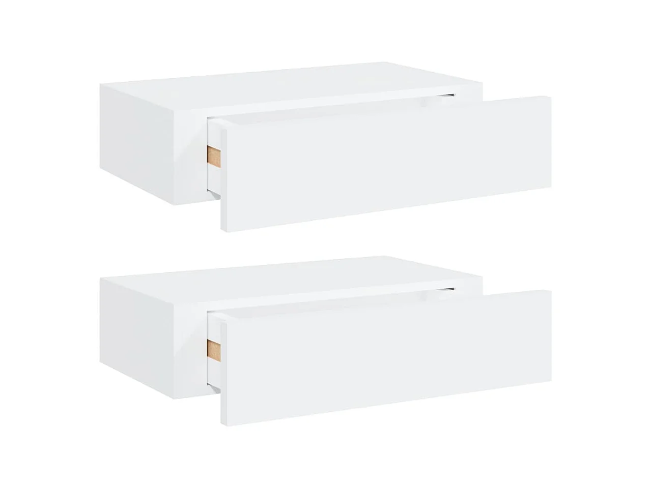 Étagères à tiroirs murales 2 pcs Blanc 40x23,5x10 MDF