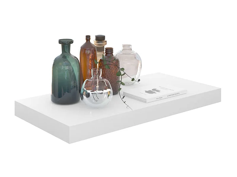 Étagère murale flottante Blanc brillant 50x23x3,8 MDF