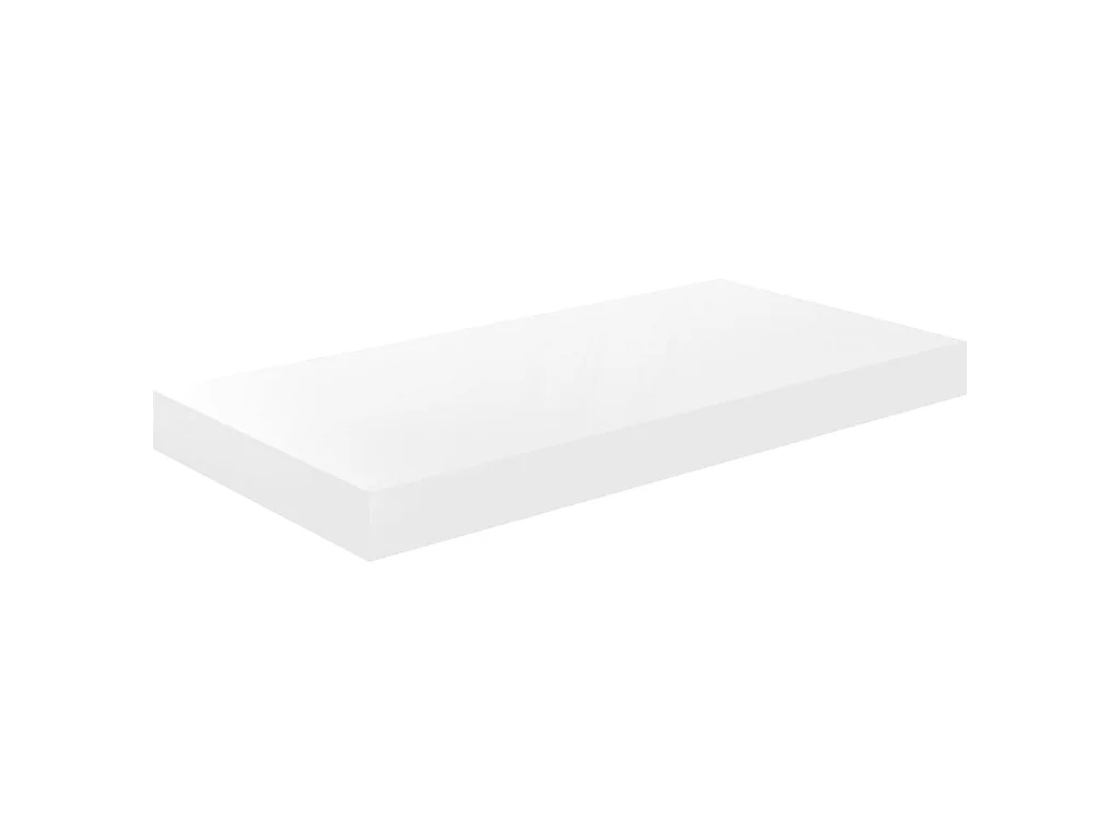 Étagère murale flottante Blanc brillant 50x23x3,8 MDF