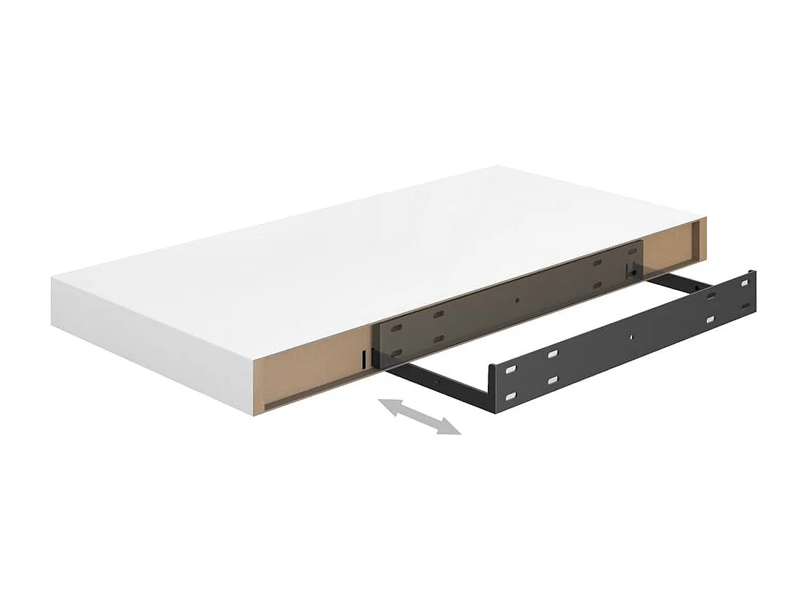 Étagère murale flottante Blanc brillant 50x23x3,8 MDF