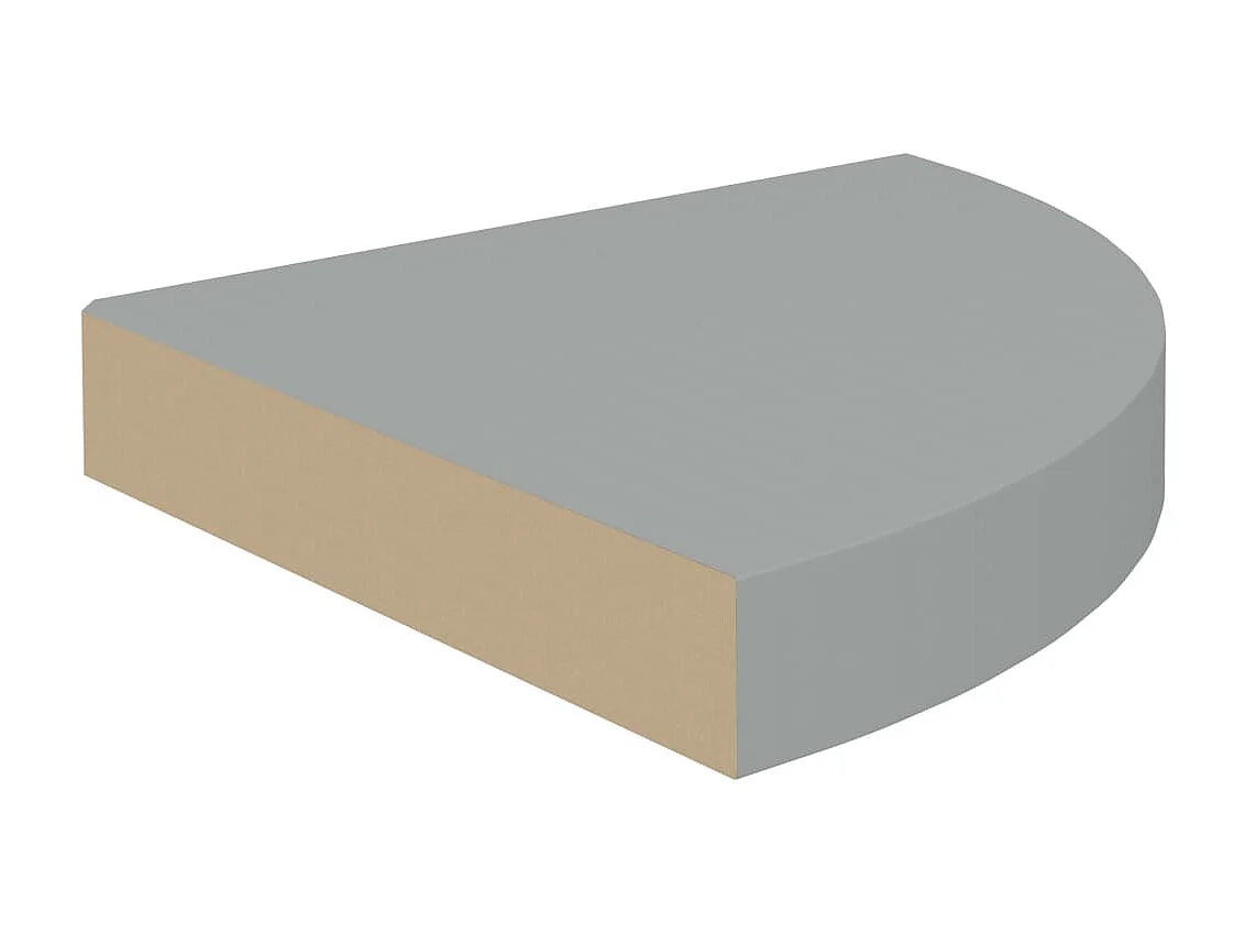Étagères d'angle flottantes 4 pcs Gris 25x25x3,8 MDF