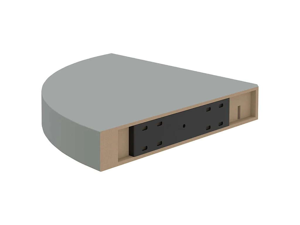 Étagères d'angle flottantes 4 pcs Gris 25x25x3,8 MDF