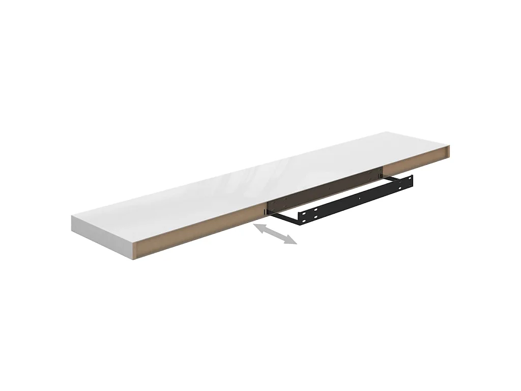 Étagère murale flottante Blanc brillant 120x23,5x3,8 MDF