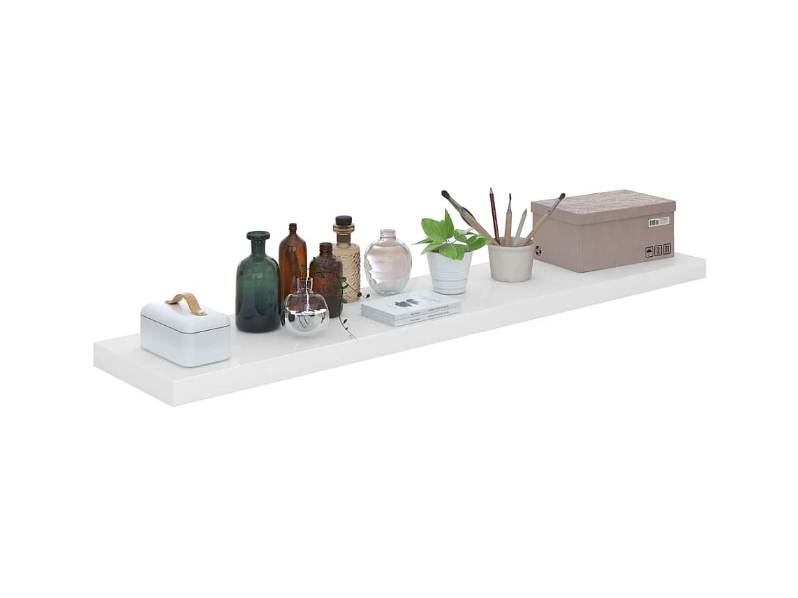 Étagère murale flottante Blanc brillant 120x23,5x3,8 MDF