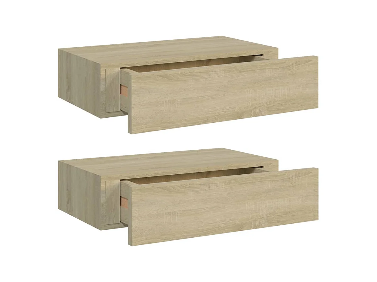 Étagères à tiroirs murales 2 pcs Chêne 40x23,5x10 MDF