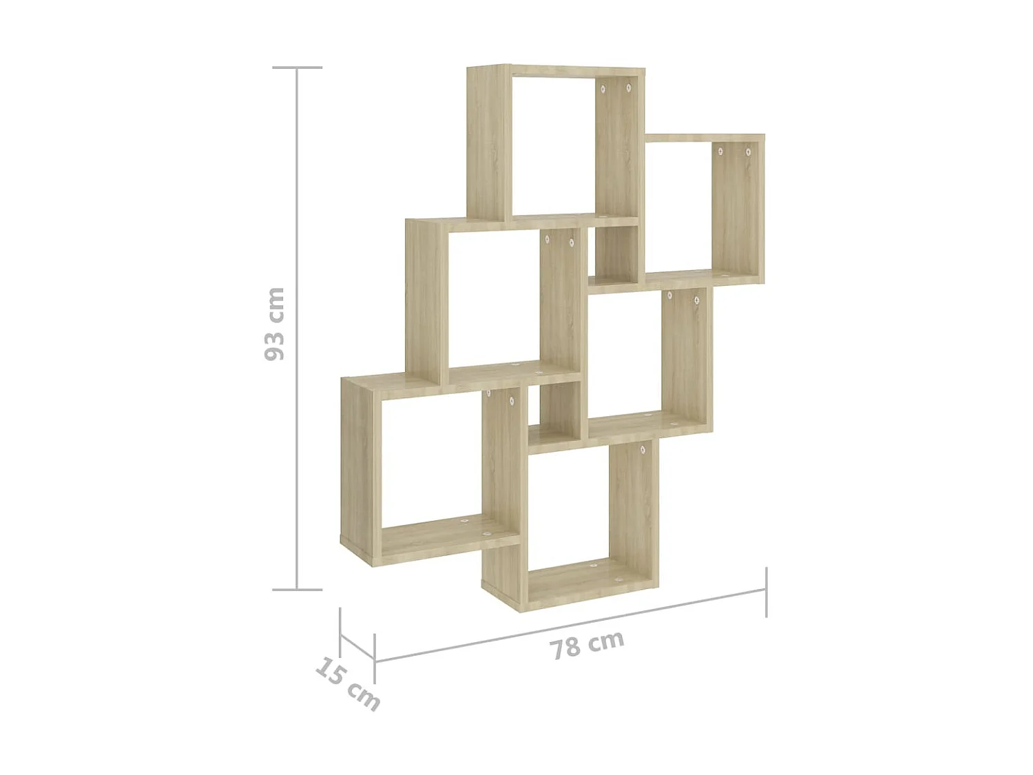 Étagère cube murale Chêne sonoma 78x15x93
