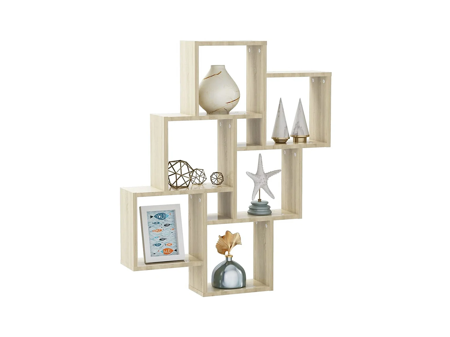 Étagère cube murale Chêne sonoma 78x15x93