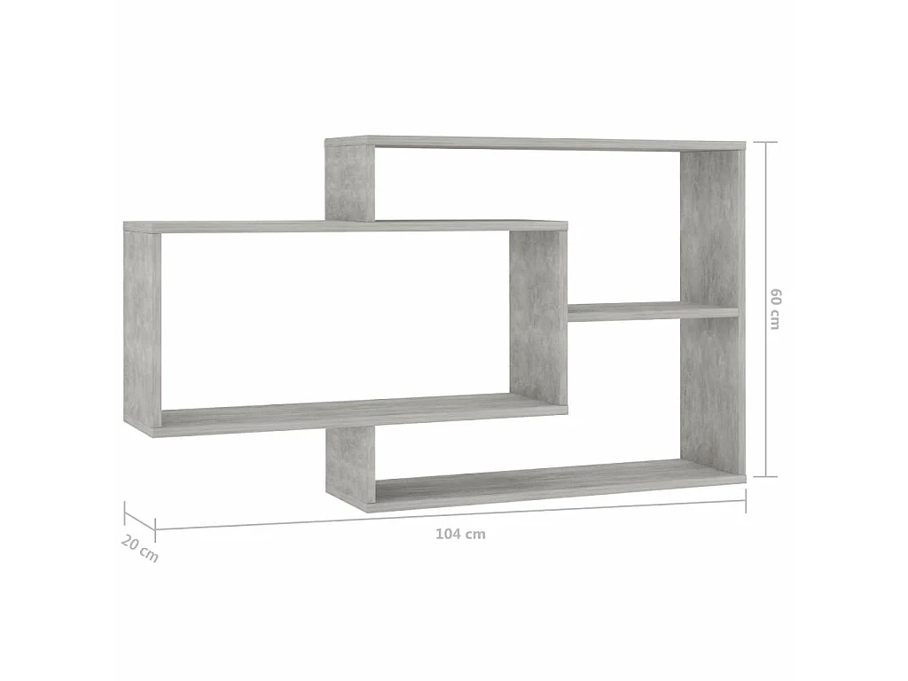 Étagères murales Gris béton 104x20x60