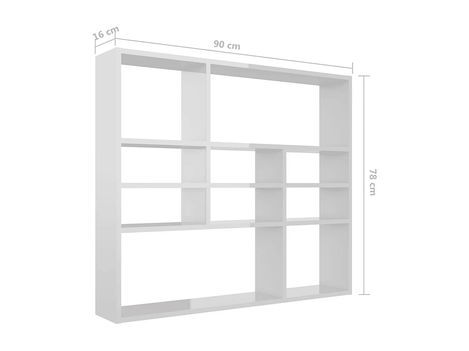 Étagère murale Blanc brillant 90x16x78