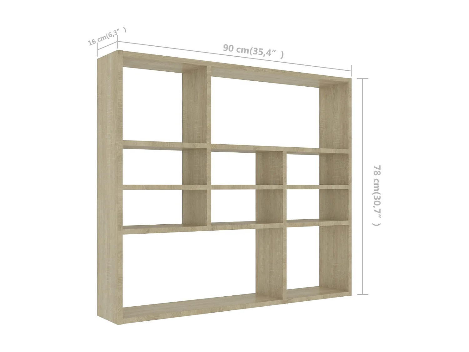 Étagère murale Chêne sonoma 90x16x78