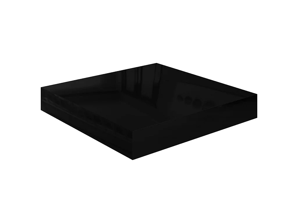 Étagère murale flottante Noir brillant 23x23,5x3,8 MDF